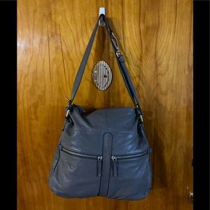 Banana Republic grey leather designer bag